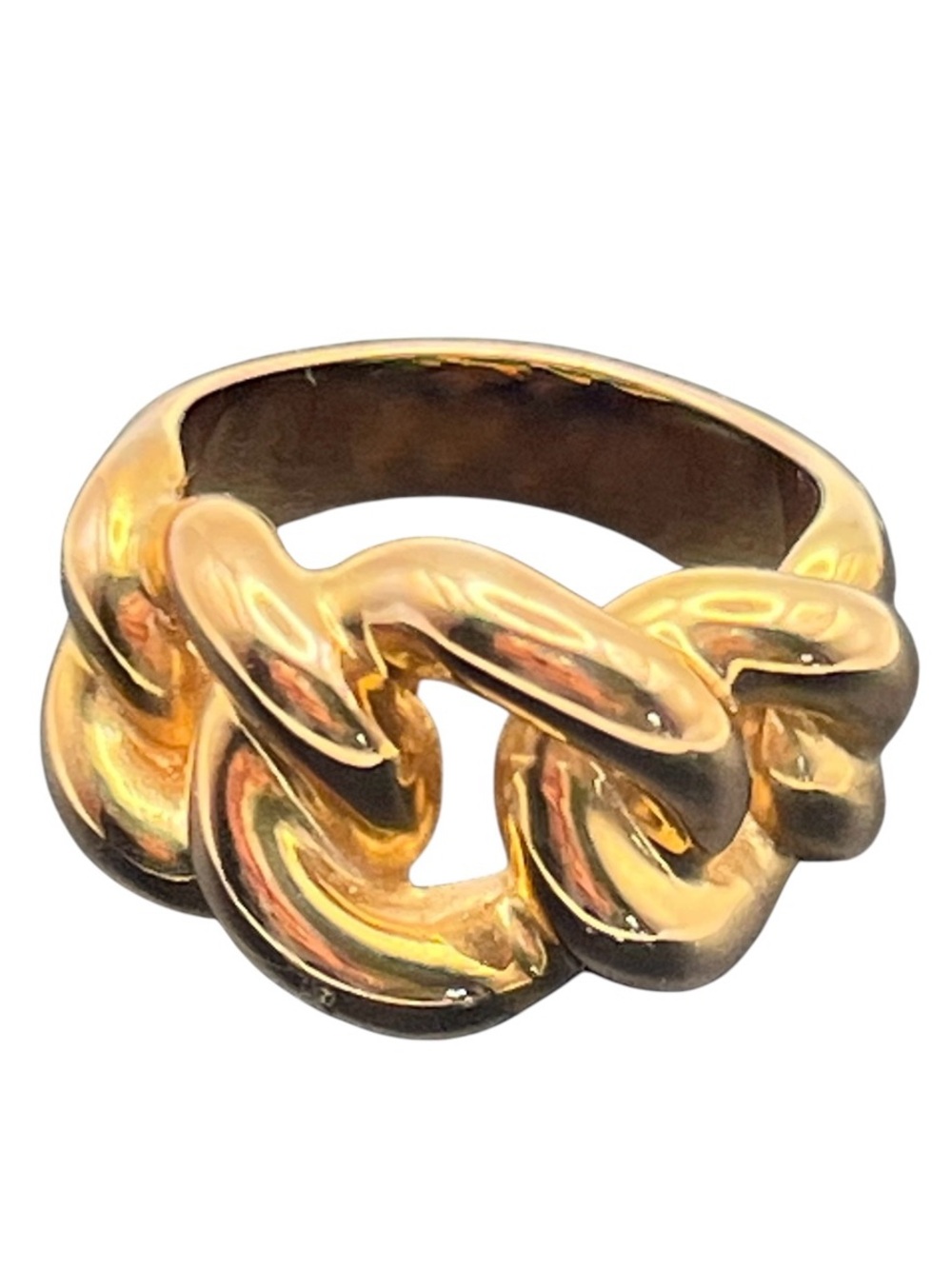 Chunky curb link Milor Bronze gold tone statement ring size 8 Italy